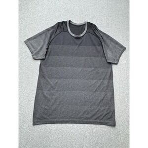 Lululemon Shirt Mens XL Gray Striped Metal Vent Tech Athletic Tee Lightweight